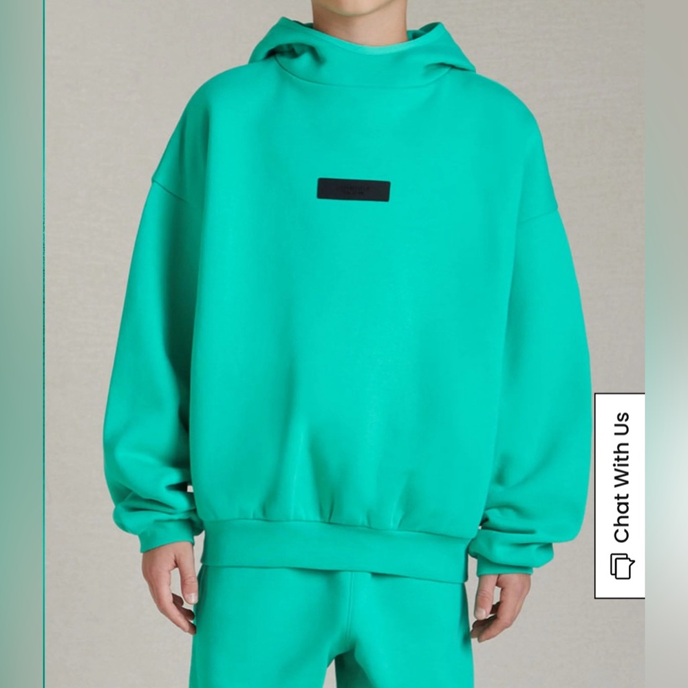 Kids Fear of God Essentials Mint Leaf Hoodie